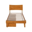 Phoenix Twin XL Wood Platform Bed with Drawers in Light Toffee