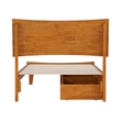 Phoenix Twin XL Wood Platform Bed with Drawers in Light Toffee