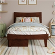 Phoenix Twin Size Solid Wood Platform Bed with Drawers in Walnut
