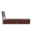 Phoenix Twin Size Solid Wood Platform Bed with Drawers in Walnut