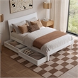 Phoenix Full Size Solid Wood Platform Bed with Drawers in White