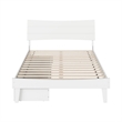 Phoenix Full Size Solid Wood Platform Bed with Drawers in White