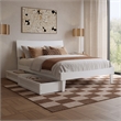 Phoenix Full Size Solid Wood Platform Bed with Drawers in White