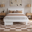 Phoenix Full Size Solid Wood Platform Bed with Drawers in White
