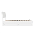 Phoenix Full Size Solid Wood Platform Bed with Drawers in White