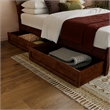 Phoenix Full Size Solid Wood Platform Bed with Drawers in Walnut