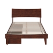 Phoenix Full Size Solid Wood Platform Bed with Drawers in Walnut