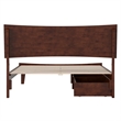 Phoenix Full Size Solid Wood Platform Bed with Drawers in Walnut