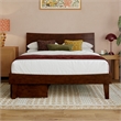 Phoenix Full Size Solid Wood Platform Bed with Drawers in Walnut