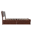 Phoenix Full Size Solid Wood Platform Bed with Drawers in Walnut