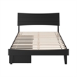 Phoenix Full Size Solid Wood Platform Bed with Drawers in Black