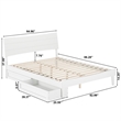 Phoenix Queen Size Solid Wood Platform Bed with Drawers in White