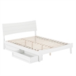 Phoenix Queen Size Solid Wood Platform Bed with Drawers in White