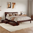 Phoenix Queen Solid Wood Platform Bed with Drawers in Walnut