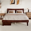 Phoenix Queen Solid Wood Platform Bed with Drawers in Walnut
