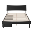 Phoenix Queen Size Solid Wood Platform Bed with Drawers in Black