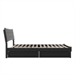 Phoenix Queen Size Solid Wood Platform Bed with Drawers in Black