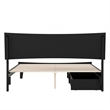 Phoenix Queen Size Solid Wood Platform Bed with Drawers in Black