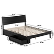 Phoenix Queen Size Solid Wood Platform Bed with Drawers in Black