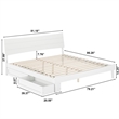 Phoenix King Size Solid Wood Platform Bed with Drawers in White