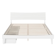 Phoenix King Size Solid Wood Platform Bed with Drawers in White