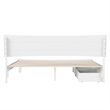 Phoenix King Size Solid Wood Platform Bed with Drawers in White
