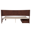 Phoenix King Size Solid Wood Platform Bed with Drawers in Walnut