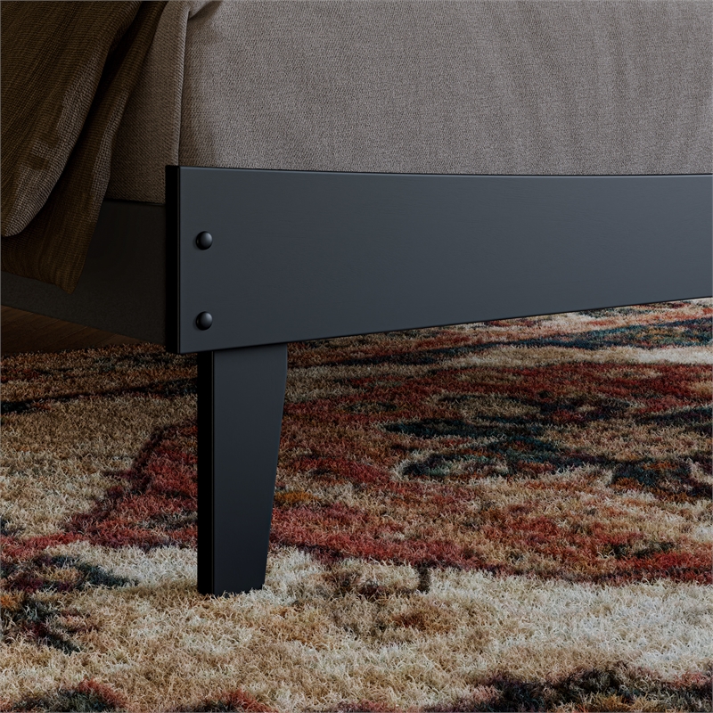 Phoenix King Size Solid Wood Platform Bed with Drawers in Black