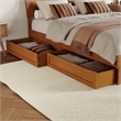 Phoenix King Size Wood Platform Bed with Drawers in Light Toffee