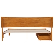 Phoenix King Size Wood Platform Bed with Drawers in Light Toffee
