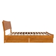 Phoenix King Size Wood Platform Bed with Drawers in Light Toffee