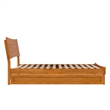 Phoenix Full Wood Platform Bed with Twin Trundle in Light Toffee