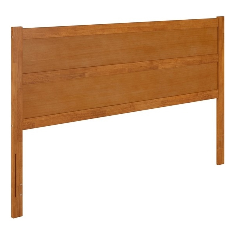 AFI Aveline King Mid-Century Panel Wood Headboard in Light Toffee