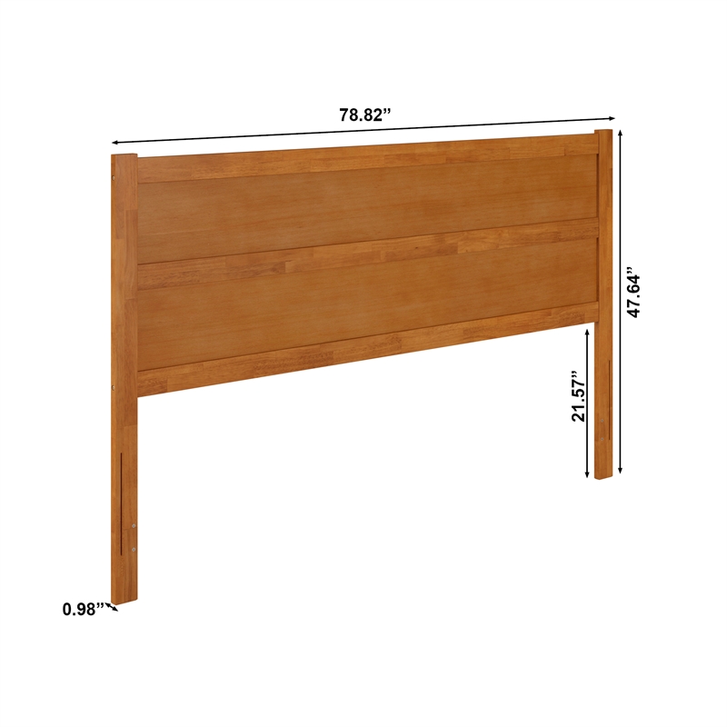 AFI Aveline King Mid-Century Panel Wood Headboard in Light Toffee