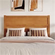 AFI Aveline Queen Mid-Century Panel Solid Wood Headboard in Light Toffee