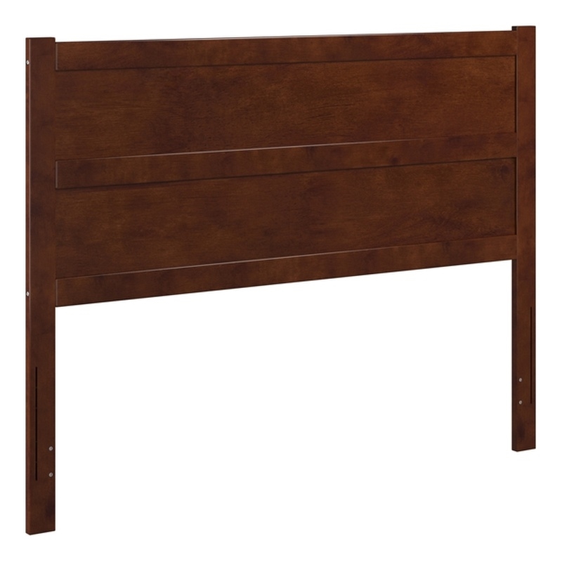 AFI Aveline Queen Size Mid-Century Panel Solid Wood Headboard in Walnut