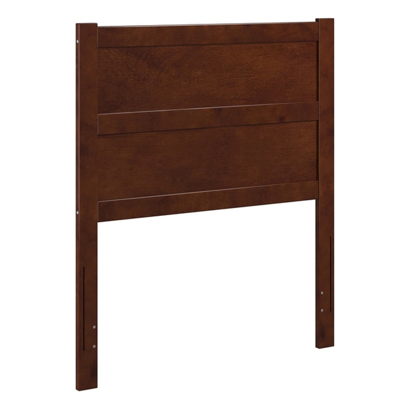 AFI Aveline Twin Mid-Century Panel Solid Wood Headboard in Walnut