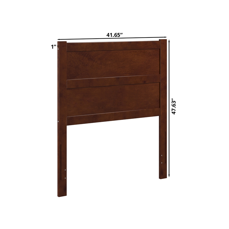 AFI Aveline Twin Mid-Century Panel Solid Wood Headboard in Walnut