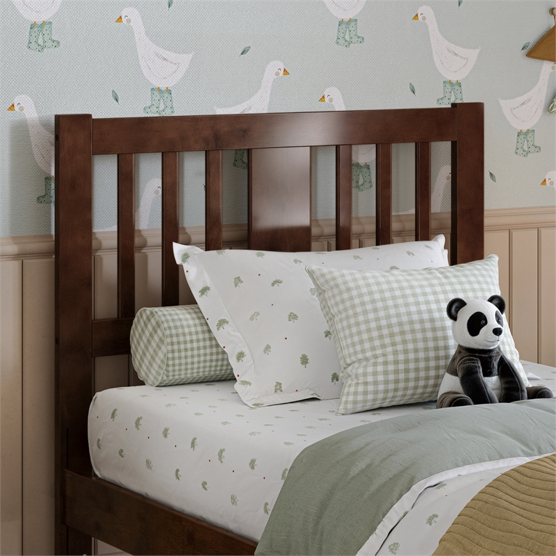 AFI Finley Twin Slatted Solid Wood Headboard in Walnut