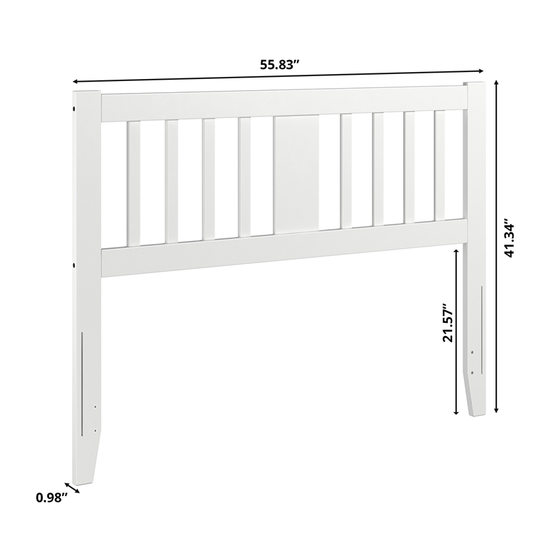 AFI Finley Full Slatted Solid Wood Headboard in White