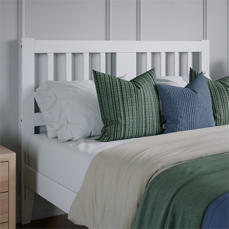 AFI Finley Full Slatted Solid Wood Headboard in White