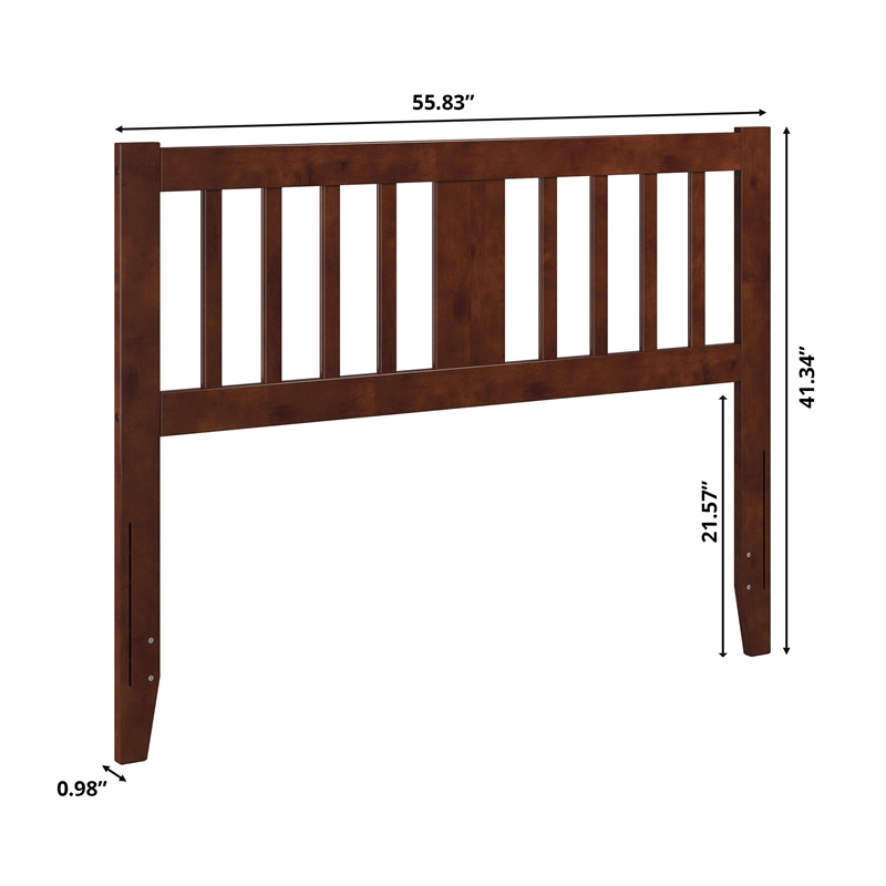 AFI Finley Full Slatted Solid Wood Headboard in Walnut