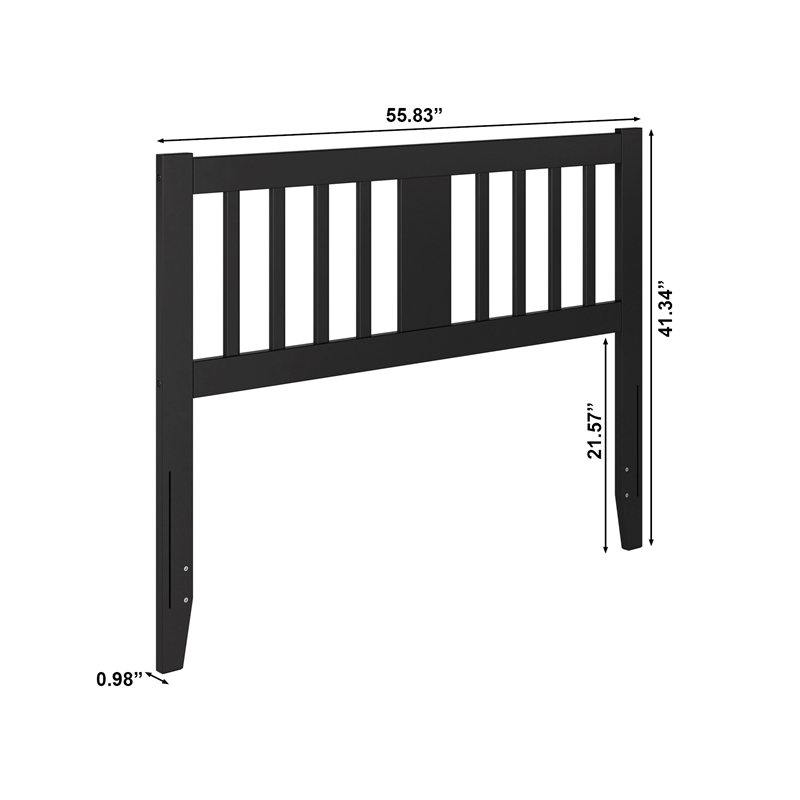 AFI Finley Full Slatted Solid Wood Headboard in Black