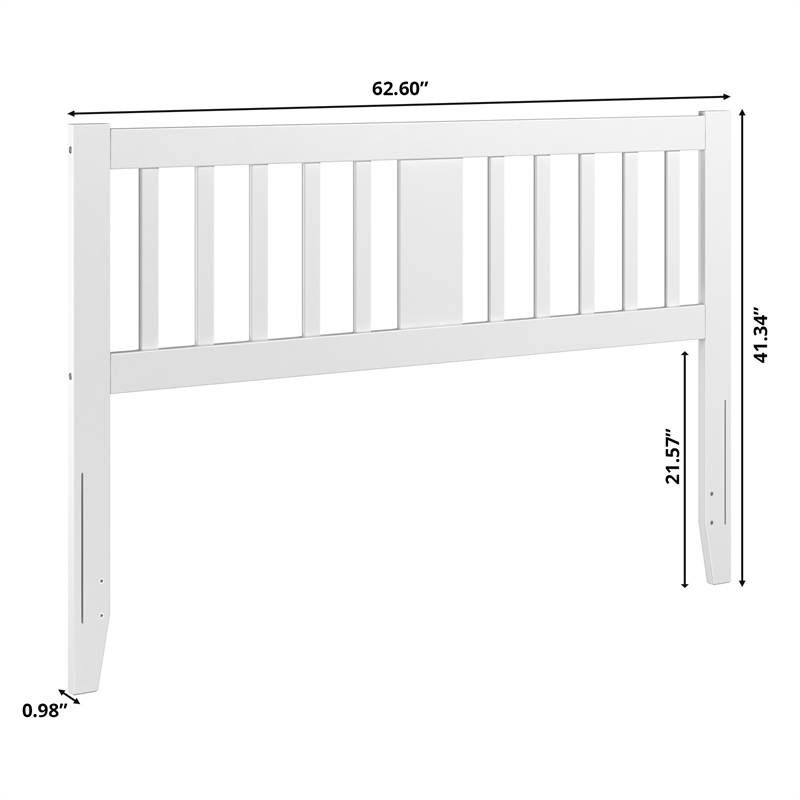 AFI Finley Queen Slatted Solid Wood Headboard in White