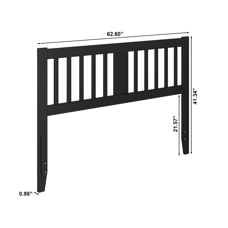 AFI Finley Queen Slatted Solid Wood Headboard in Black