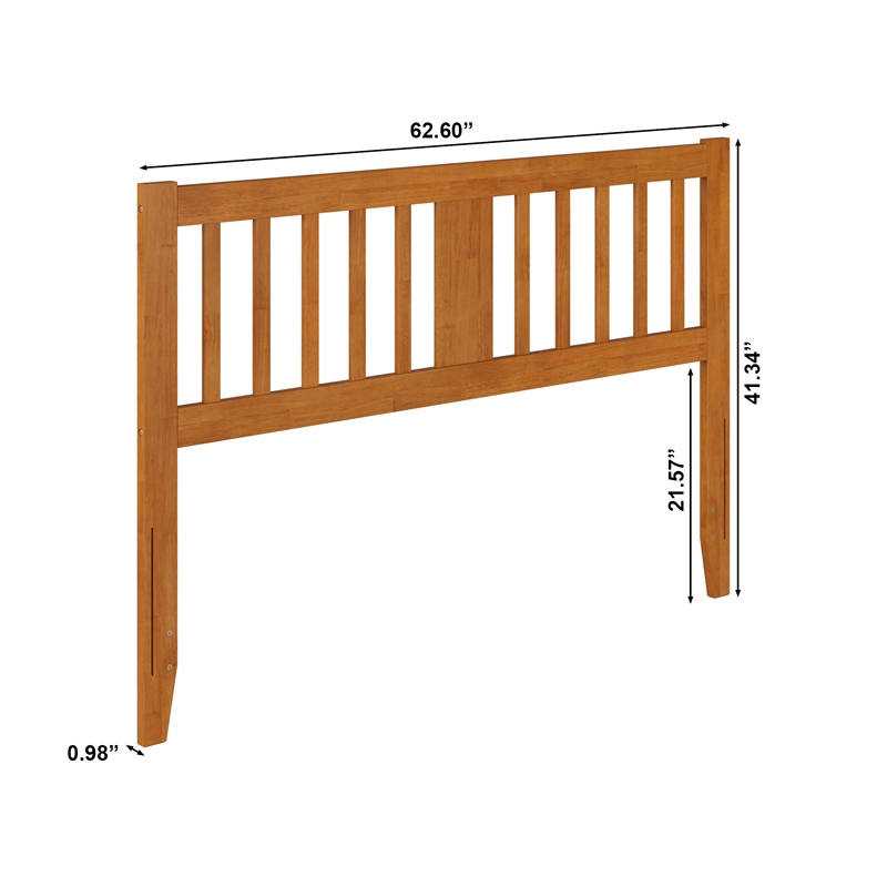 AFI Finley Queen Slatted Solid Wood Headboard in Light Toffee