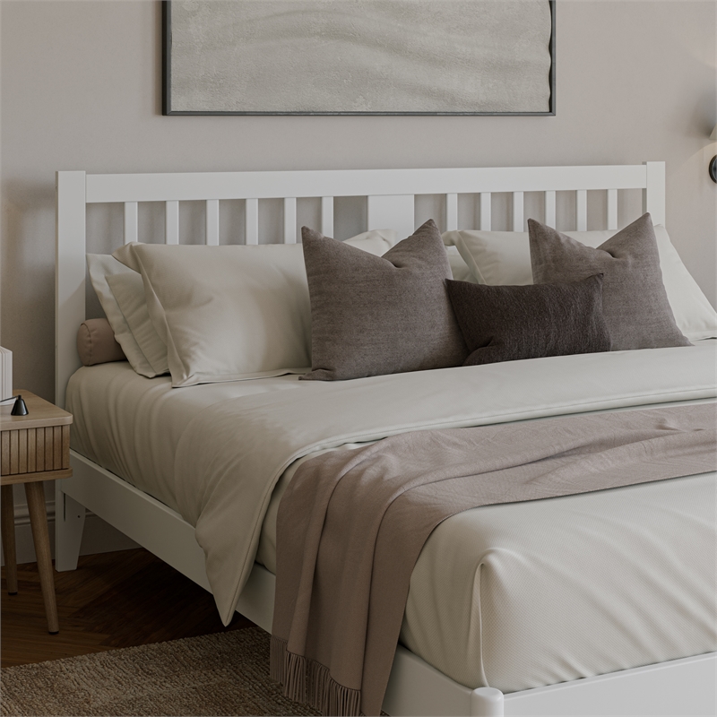 AFI Finley King Slatted Solid Wood Headboard in White