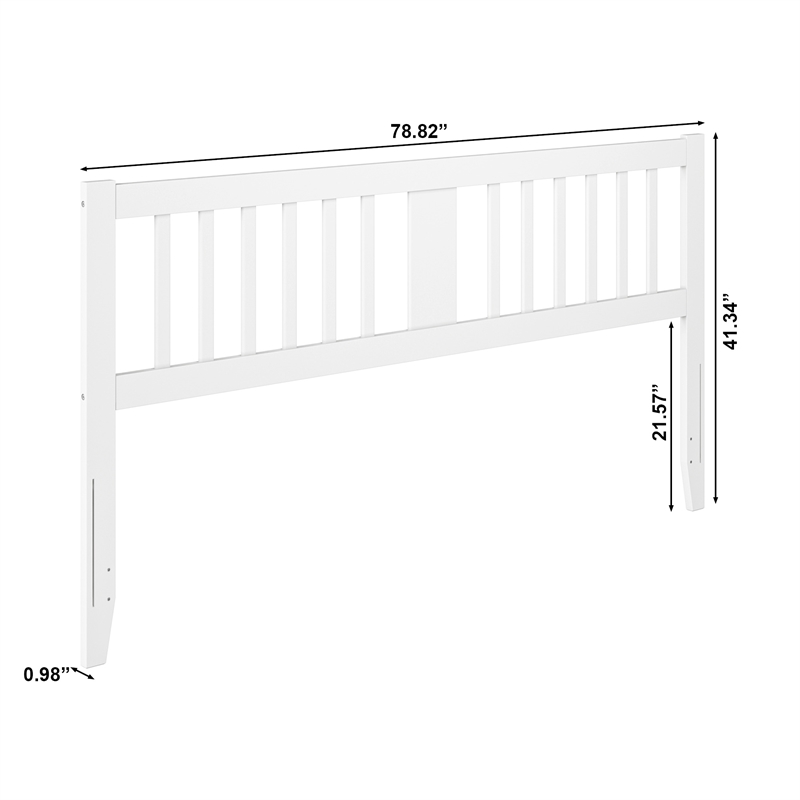 AFI Finley King Slatted Solid Wood Headboard in White