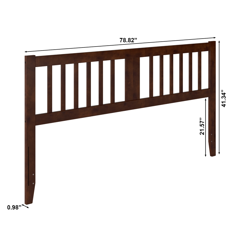 AFI Finley King Slatted Solid Wood Headboard in Walnut
