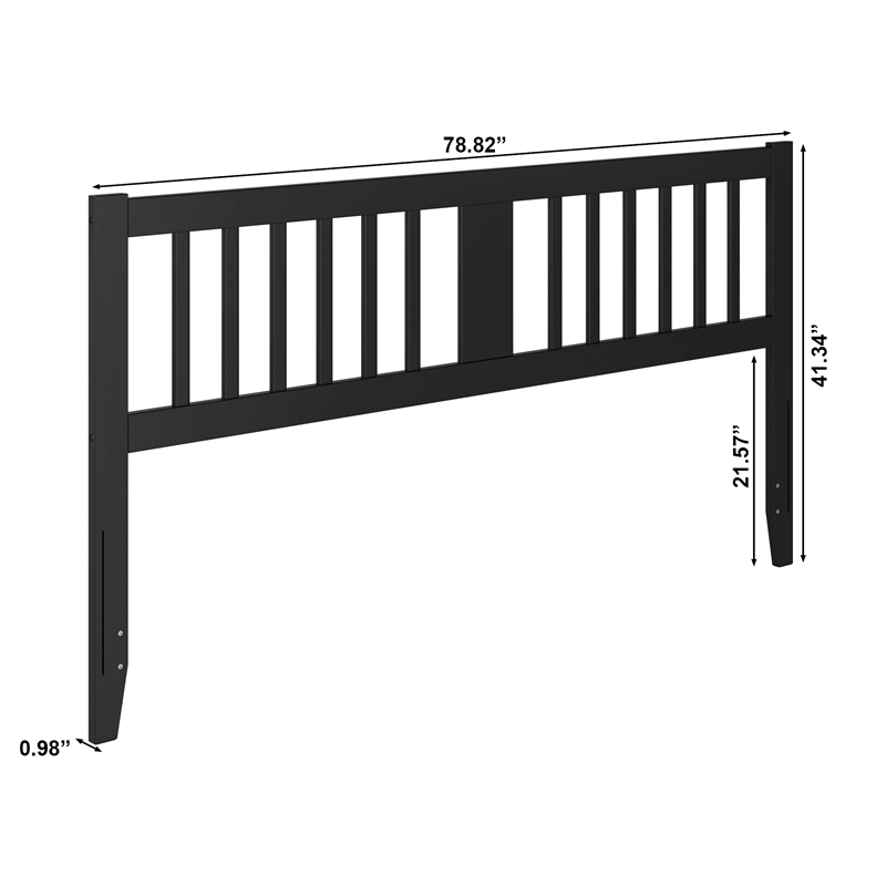 AFI Finley King Slatted Solid Wood Headboard in Black